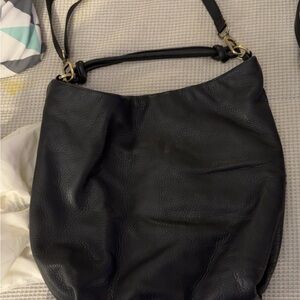 Elegant Black Leather Hobo Bag
